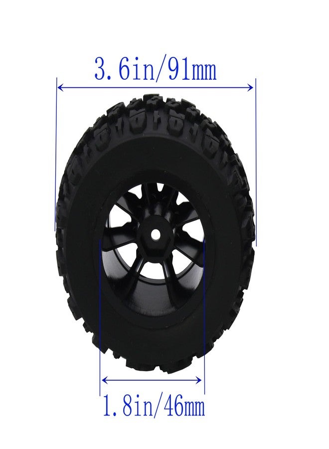 Blomiky 14300E1 12mm Hex-Hole 3.5 * 1.65 Inch Wheel Assembly Tire Set Accessories Suitable for 1/14 1/16 Hyper Go 14210 14211 H14BM H16BM H16PL 16208 16209 RC Trucks / 14210 Tire and Locknut - Image 2